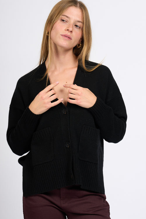 Alpha Cardigan Nero Donna-2