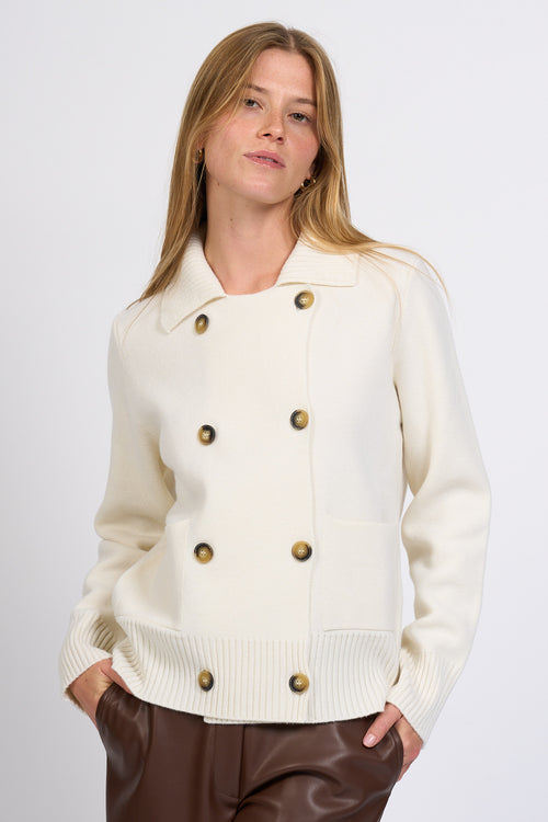 Alpha Giacca Maglia Latte Donna