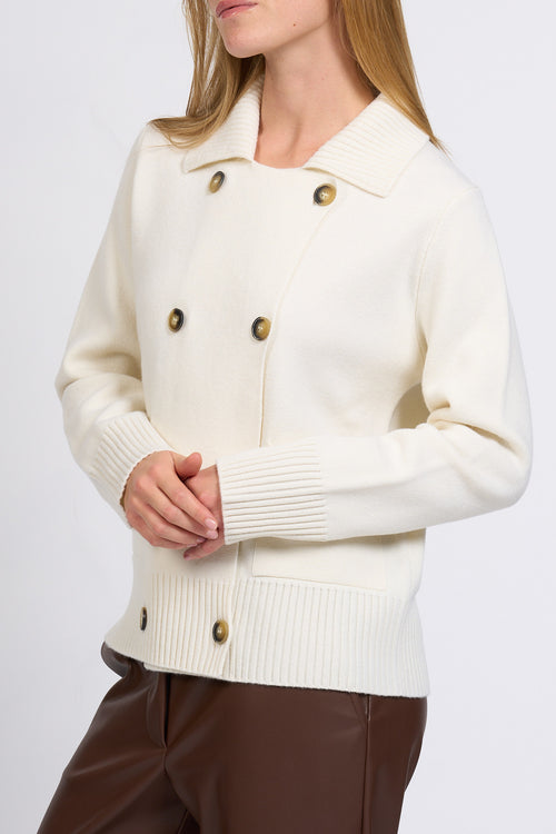 Alpha Giacca Maglia Latte Donna-2