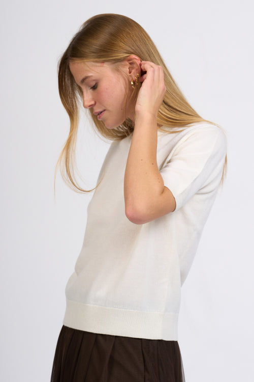 Alpha T-shirt lana Latte Donna