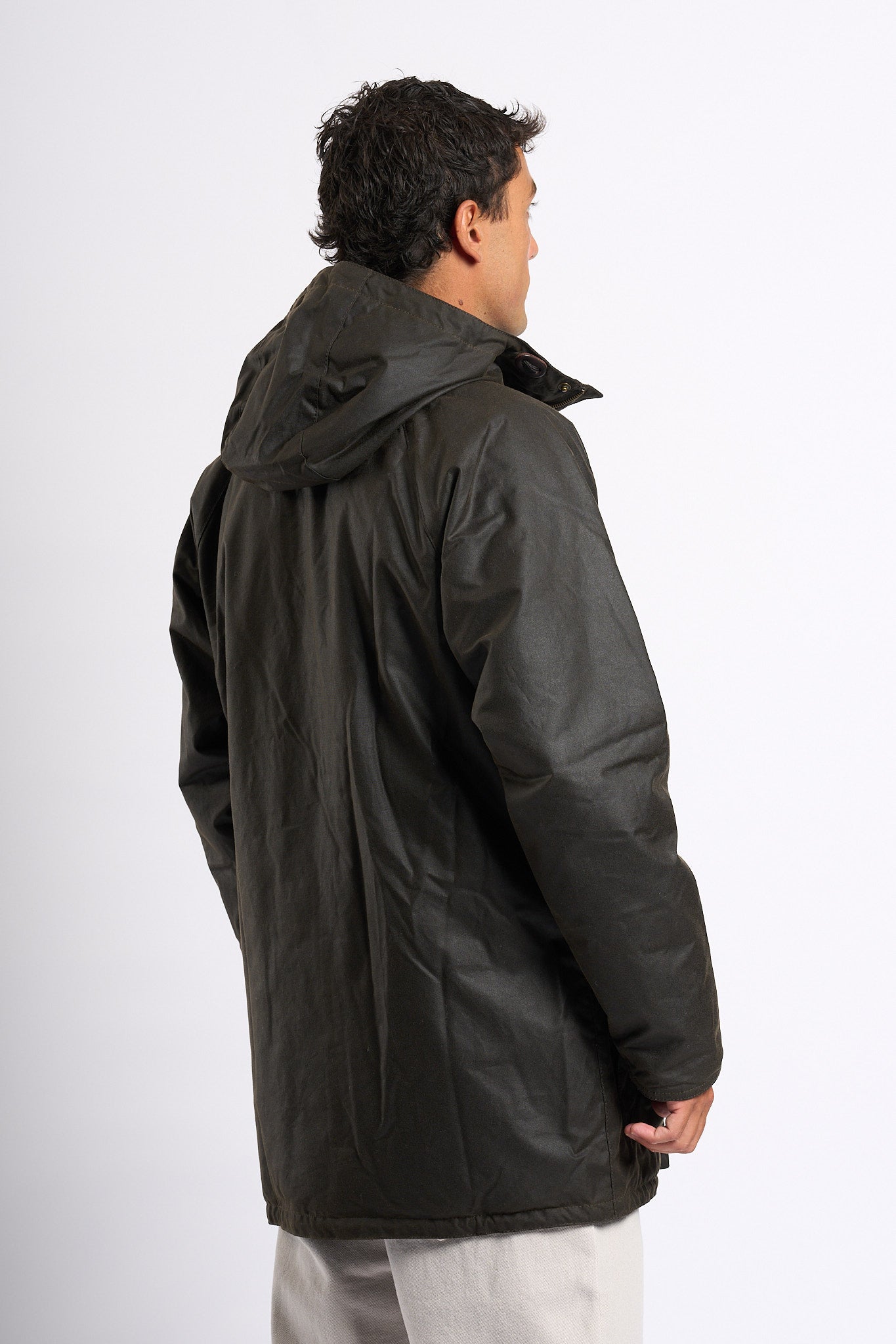 Barbour Bedale Wax Parka Oliva Uomo-6