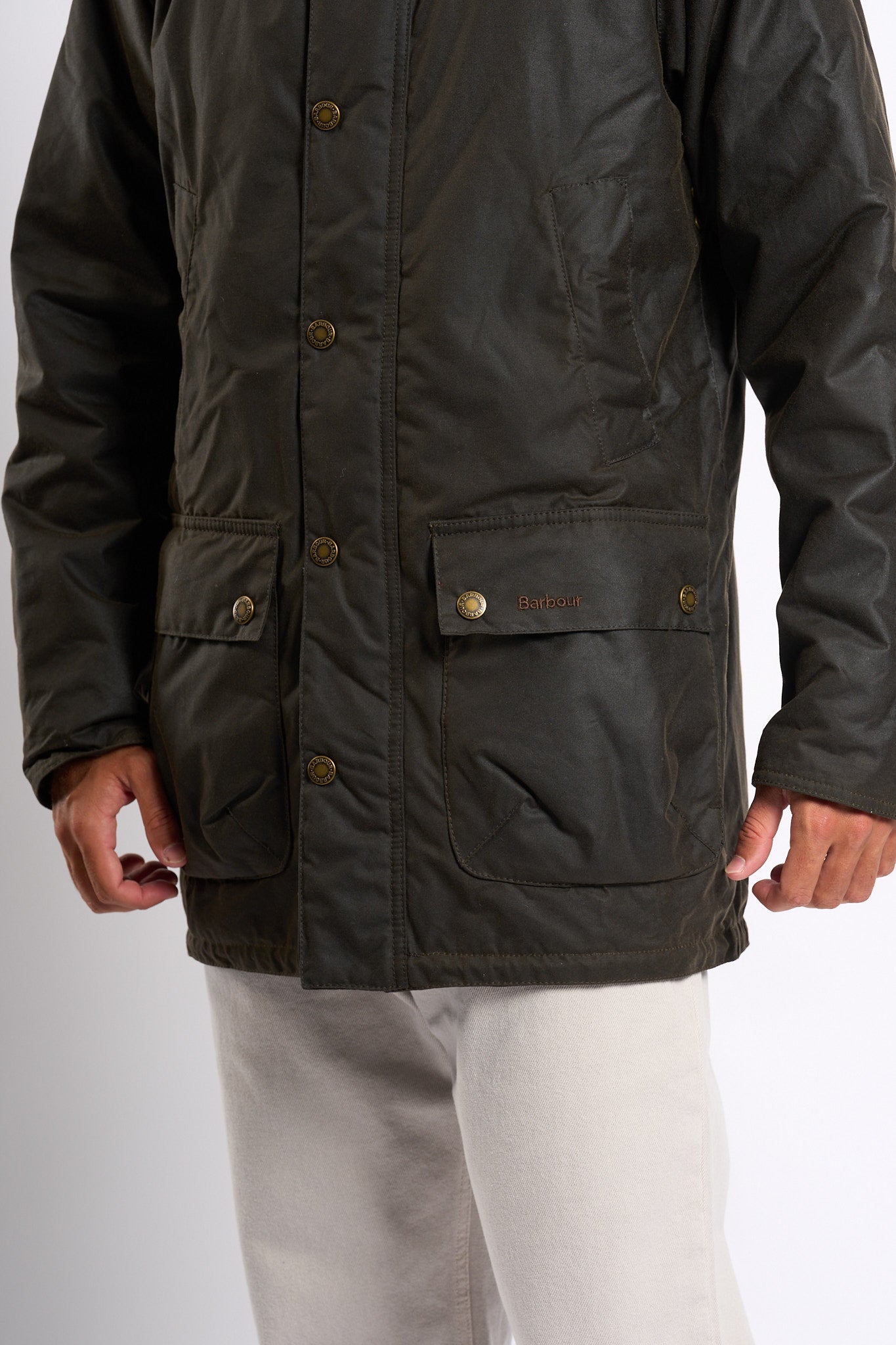 Barbour Bedale Wax Parka Oliva Uomo-7