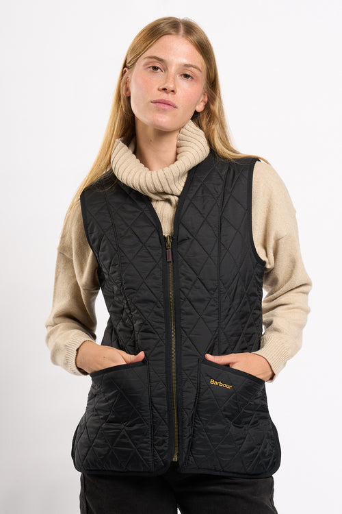 Barbour Gilet Fleece Betty Nero Donna