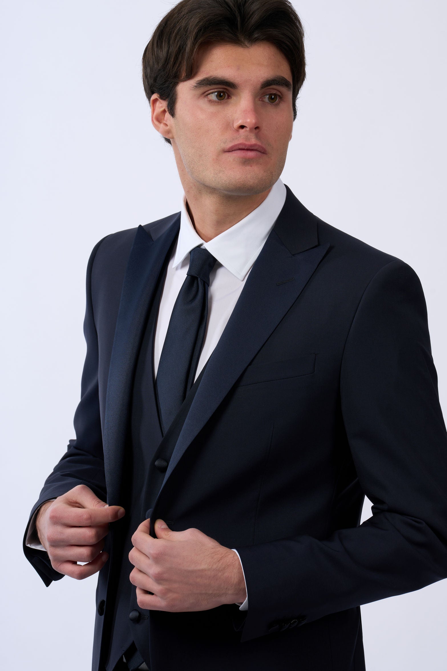 Corneliani Smoking con Gilet Blu Uomo-6