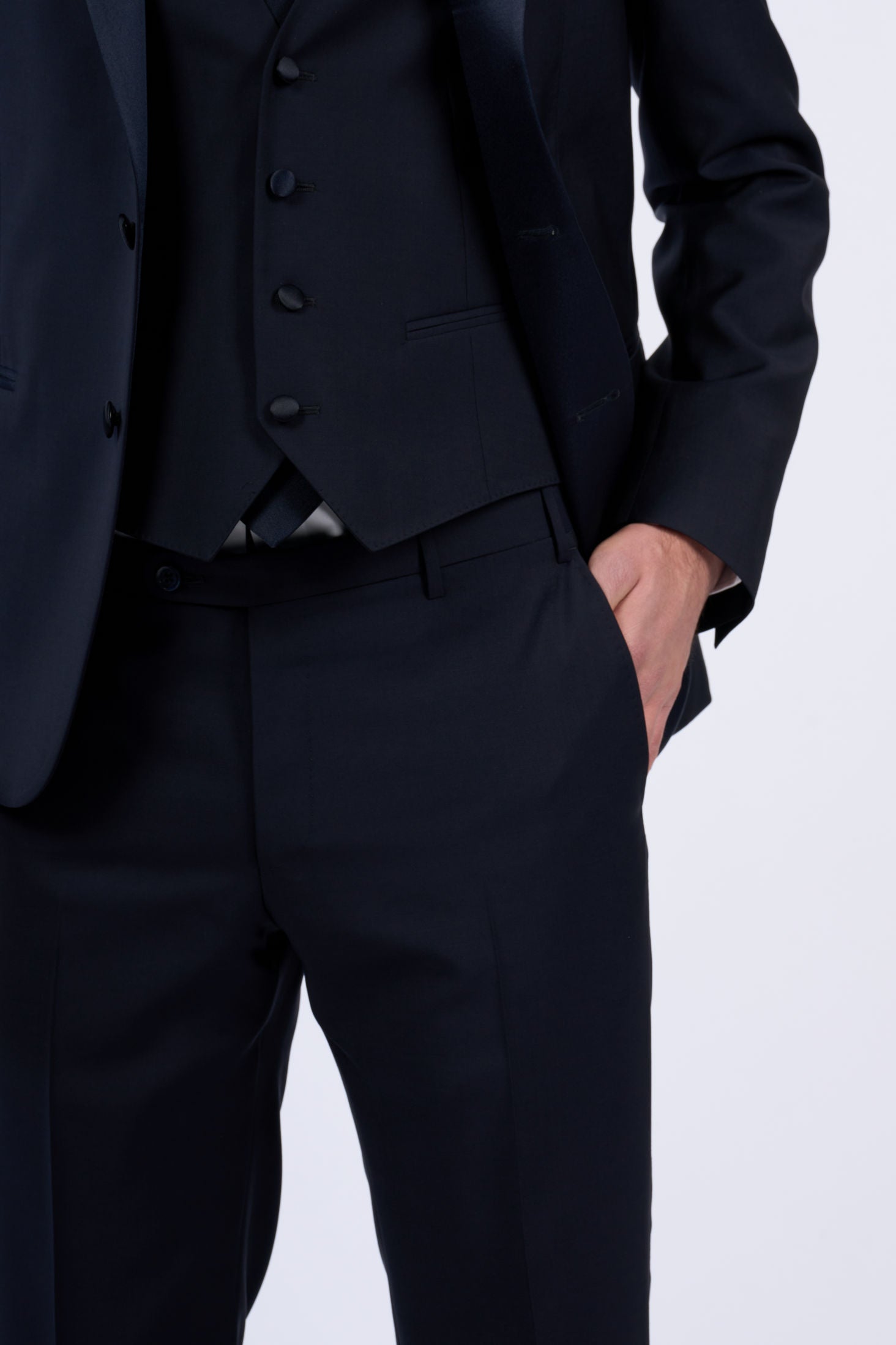 Corneliani Smoking con Gilet Blu Uomo-7