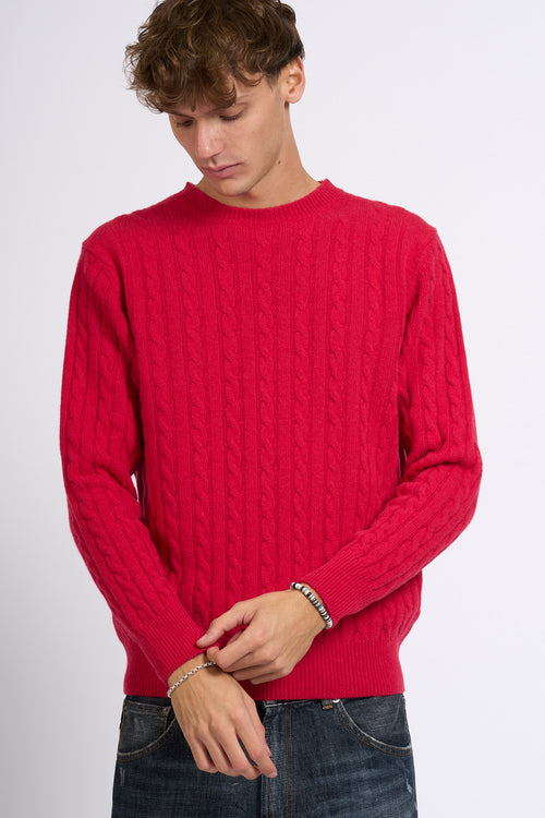 Customer lovers Maglia Giro Treccia Corallo Uomo