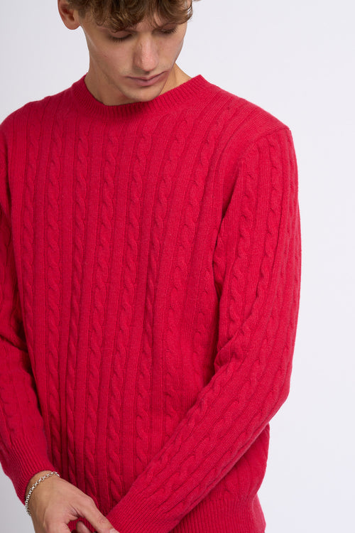 Customer lovers Maglia Giro Treccia Corallo Uomo-2