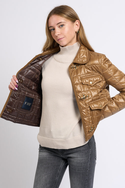 Fay Piumino 3 Ganci Cammello Donna-2