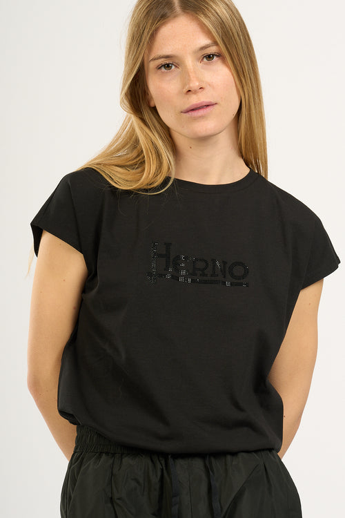 Herno T-shirt Logo Nero Donna