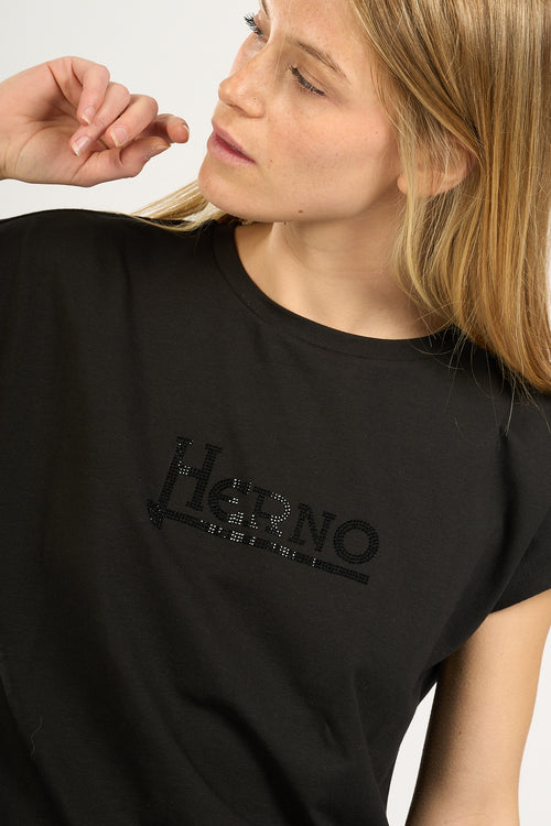 Herno T-shirt Logo Nero Donna-2