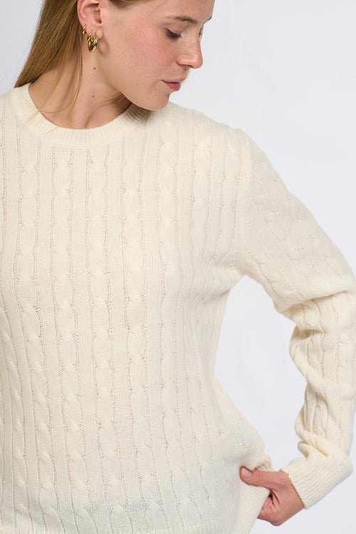 Mc2 saint barth Maglia Treccia Bianco Donna-2