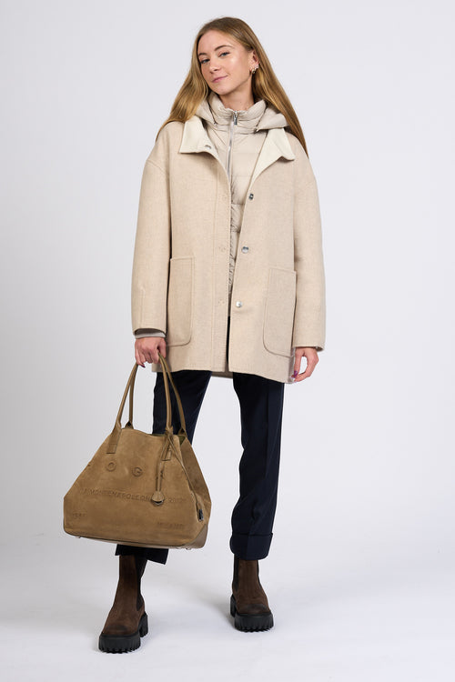 Moorer Cappotto Con Piumino Sabbia Donna
