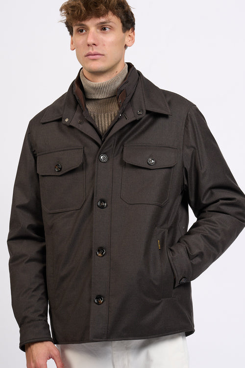 Moorer Overshirt DUINO Lana e Cashmere Marrone Uomo
