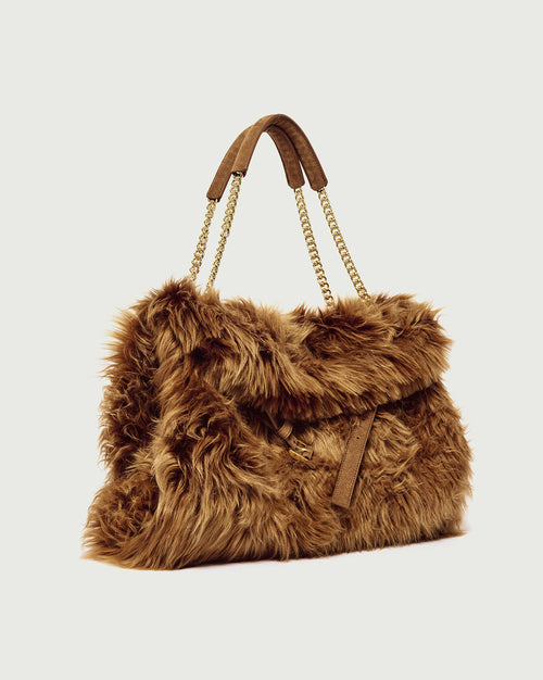 Orciani Borsa Venus Eco-Fur Terra Donna-2