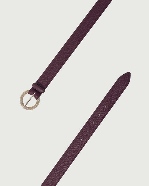 Orciani Cintura Fibbia Gioiello Tonda Bordeaux Donna-2
