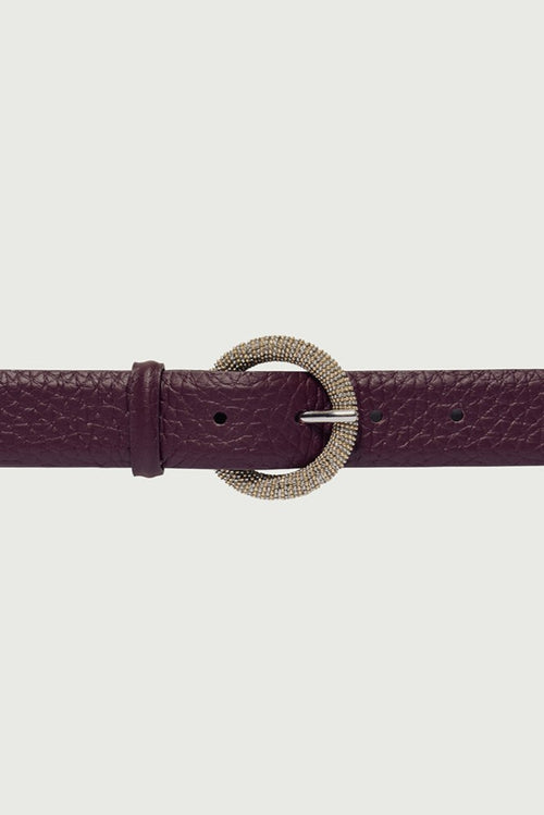 Orciani Cintura Fibbia Gioiello Tonda Bordeaux Donna