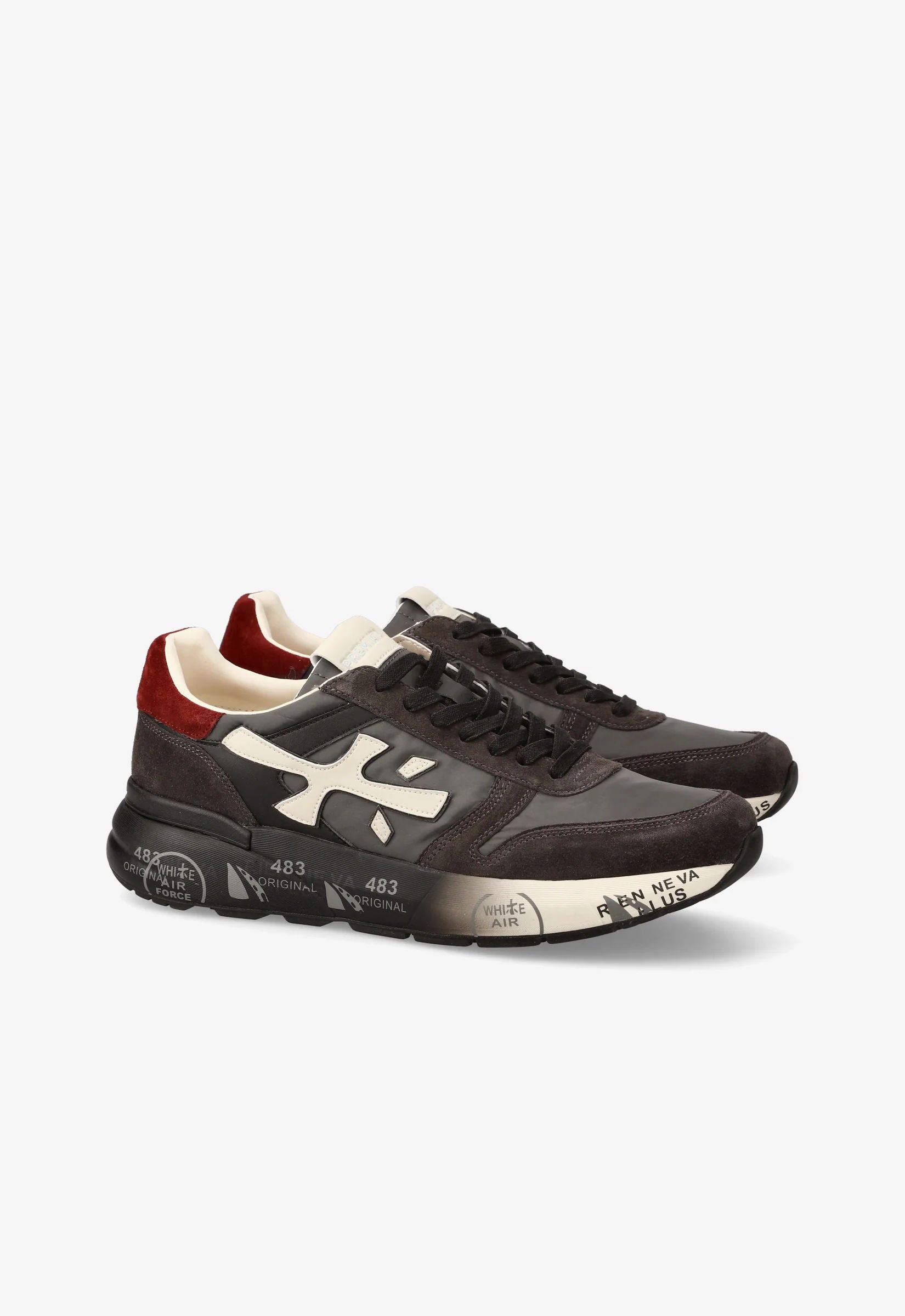 Premiata Sneaker Mick 7719 Grigio/bordeaux Uomo-4