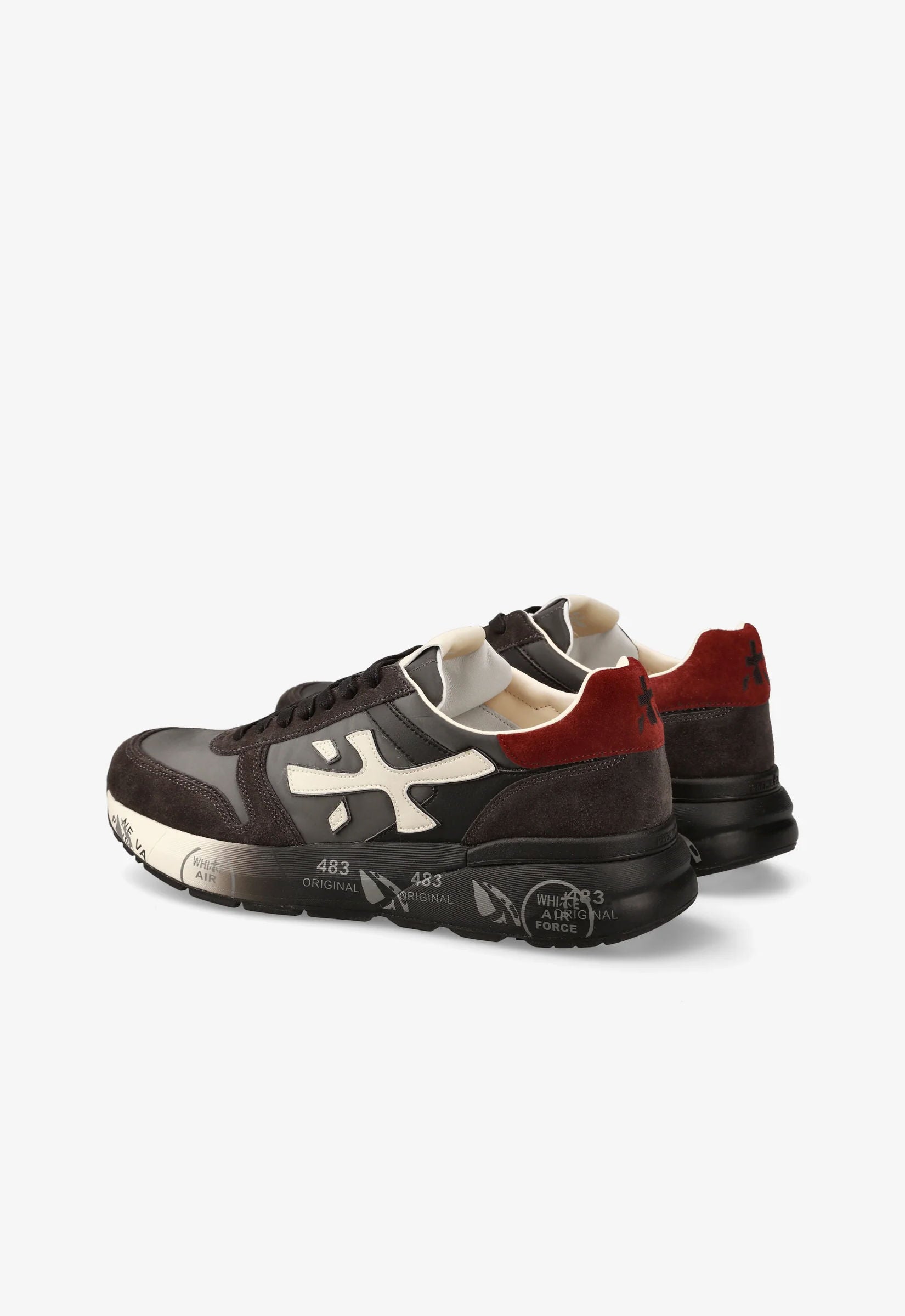 Premiata Sneaker Mick 7719 Grigio/bordeaux Uomo-5
