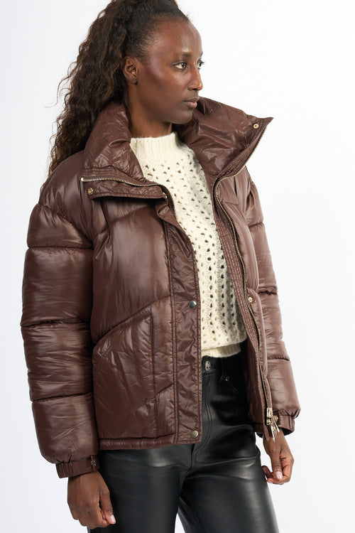 Semicouture Piumino Susana Corto Marrone Donna