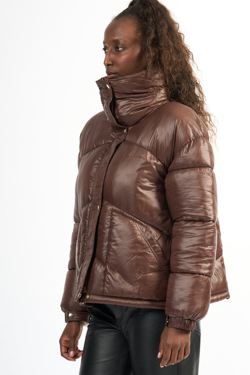 Semicouture Piumino Susana Corto Marrone Donna-2