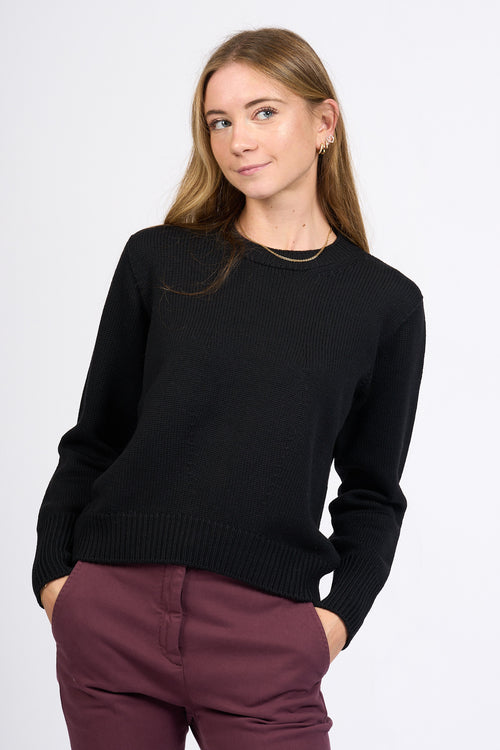 Slowear Maglia Girocollo Merinos Nero Donna