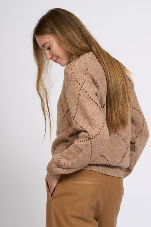 Slowear Maglia Rombi Marrone chiaro Donna