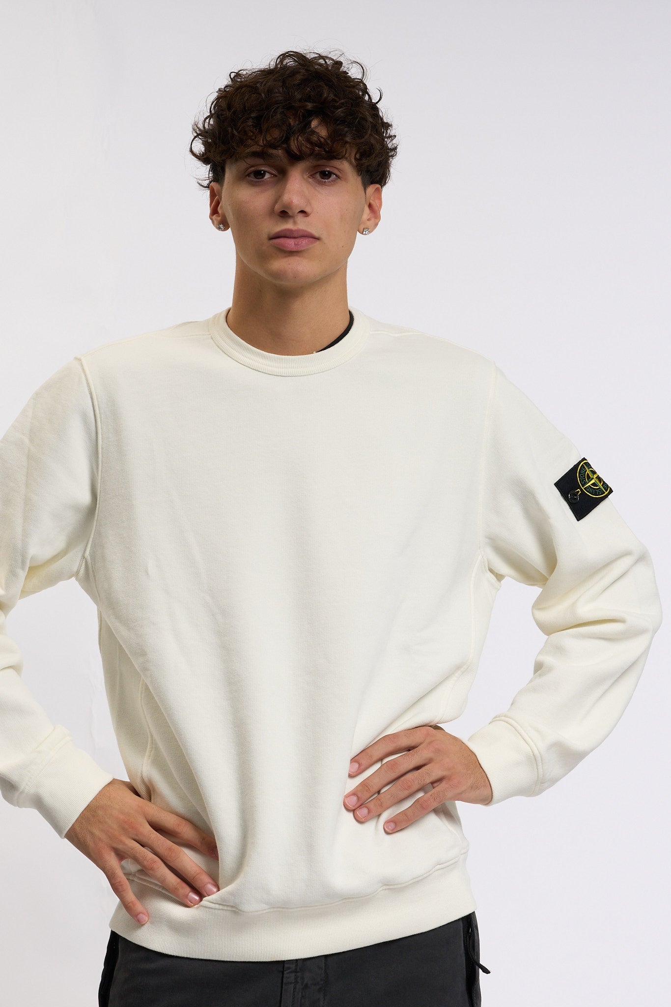 Stone island Felpa Girocollo k2s156100028s0a20 Avorio Uomo Motta