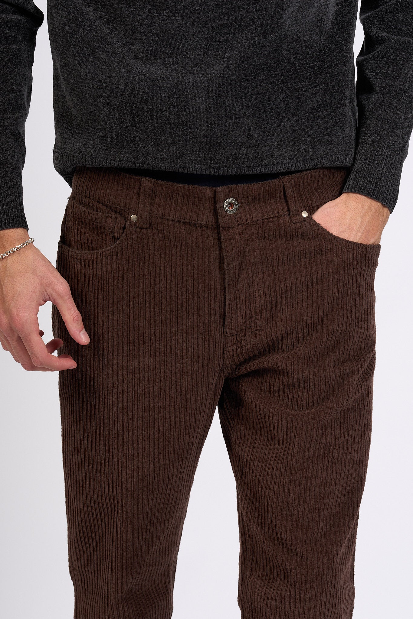 Teleria Zed Pantalone Mark Marrone Uomo-5