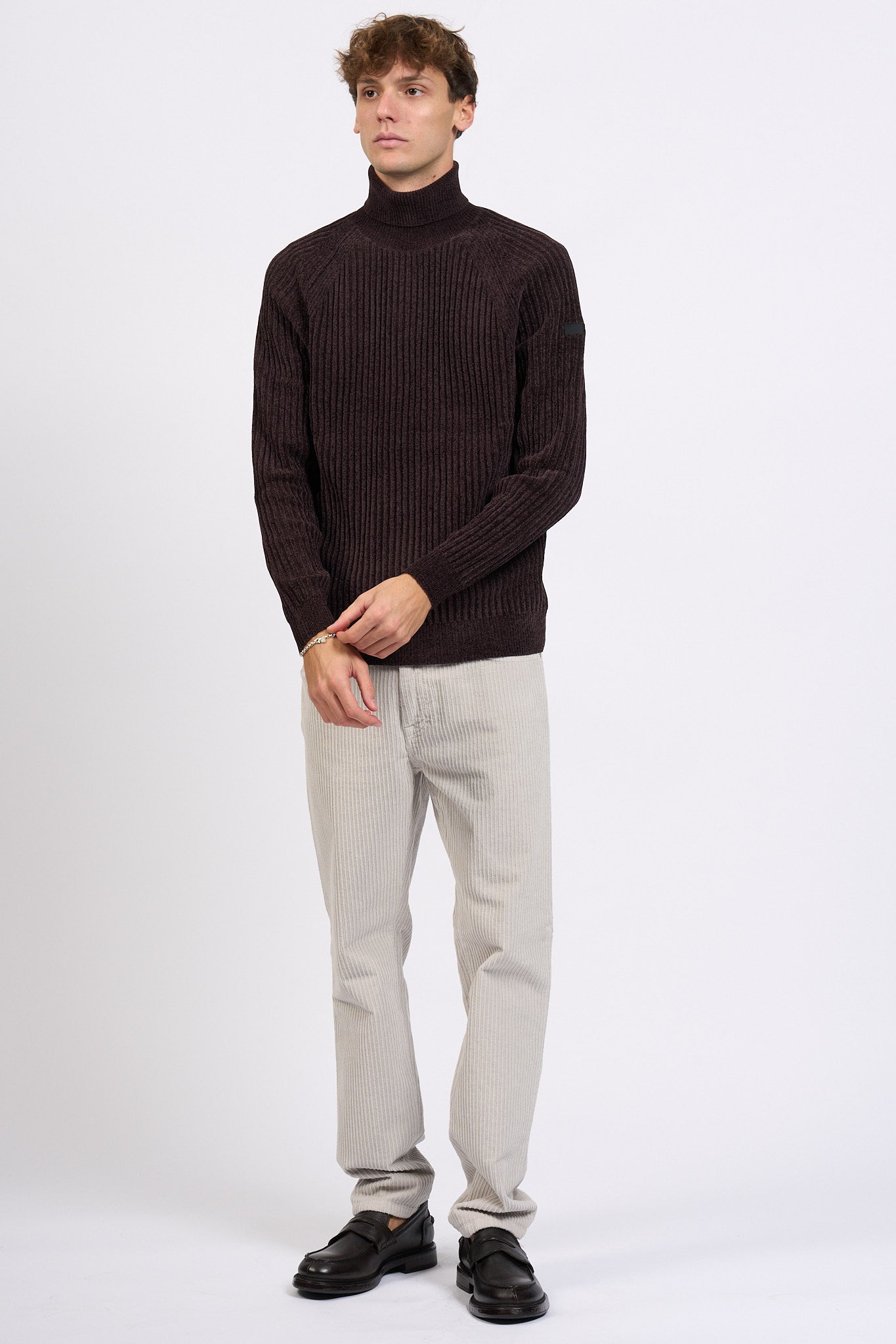 Teleria Zed Pantalone Mark Velluto Grigio Uomo-3