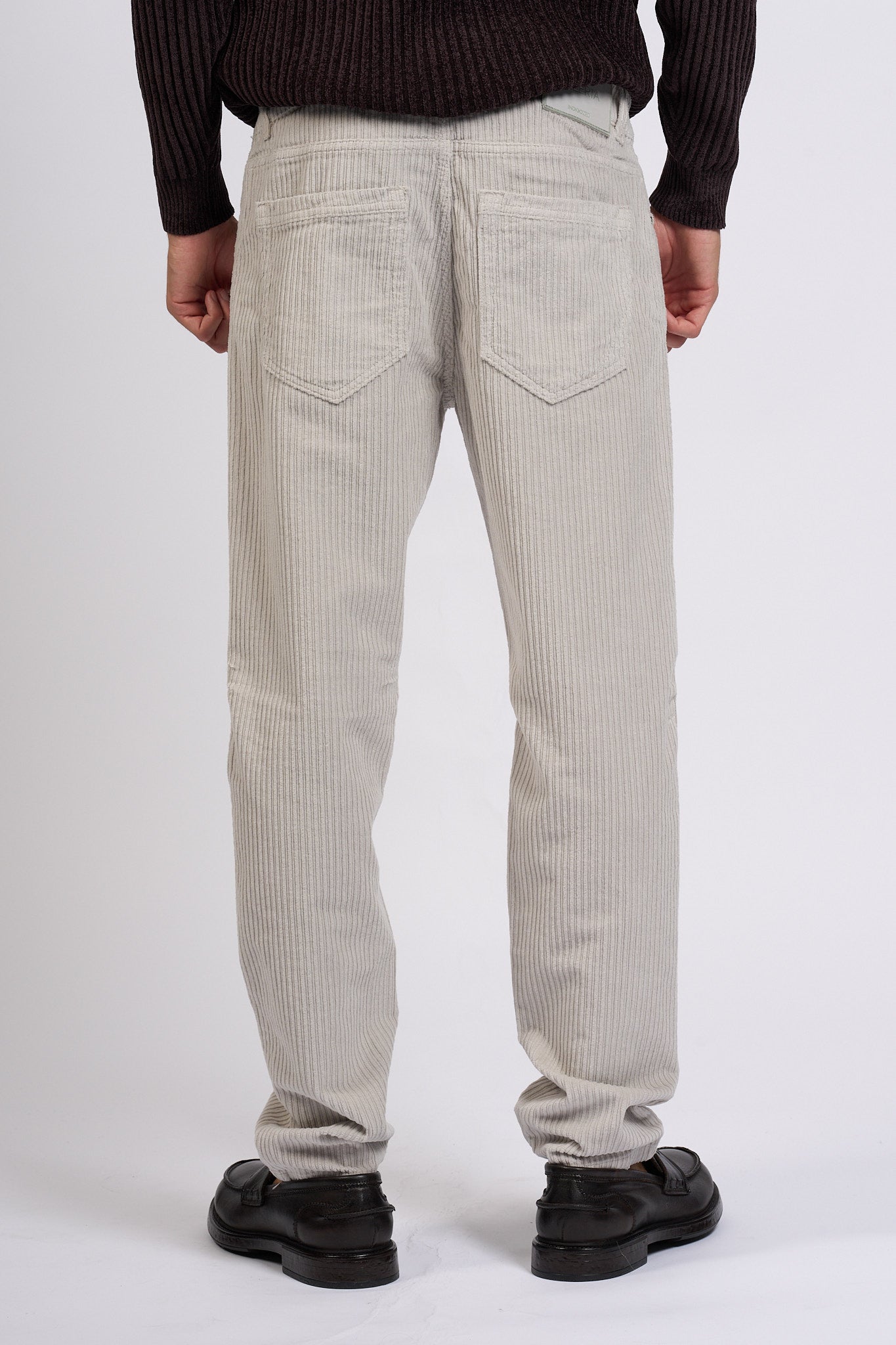 Teleria Zed Pantalone Mark Velluto Grigio Uomo-2