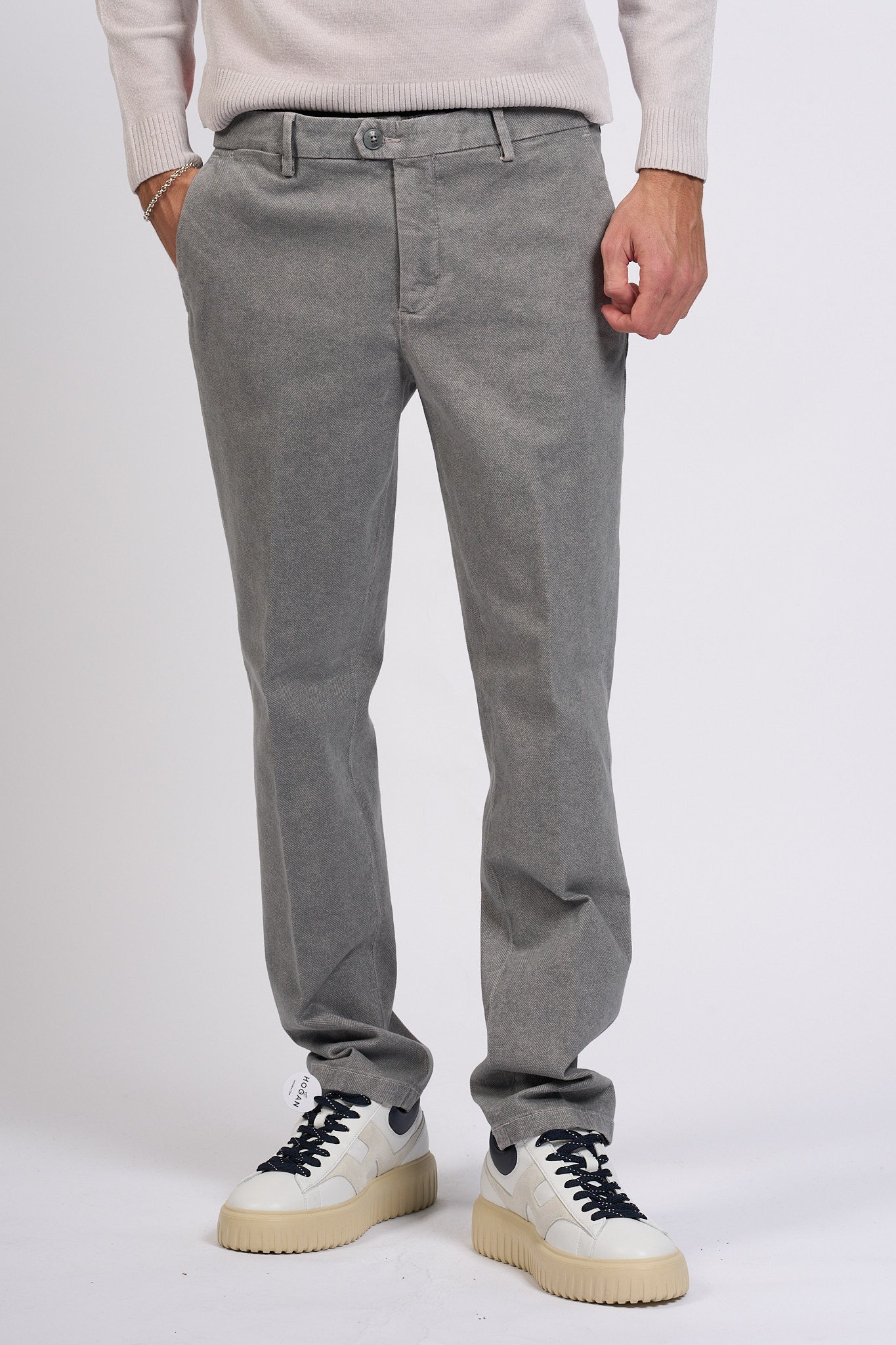 Teleria Zed Pantalone Capital Grigio Uomo-1