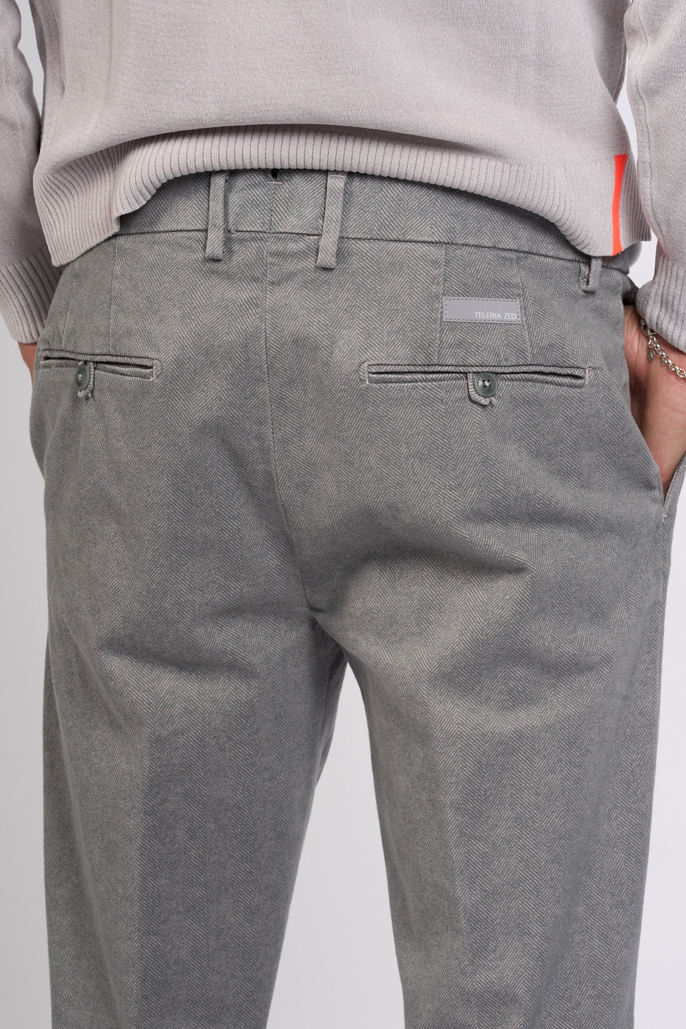 Teleria Zed Pantalone Capital Grigio Uomo-5