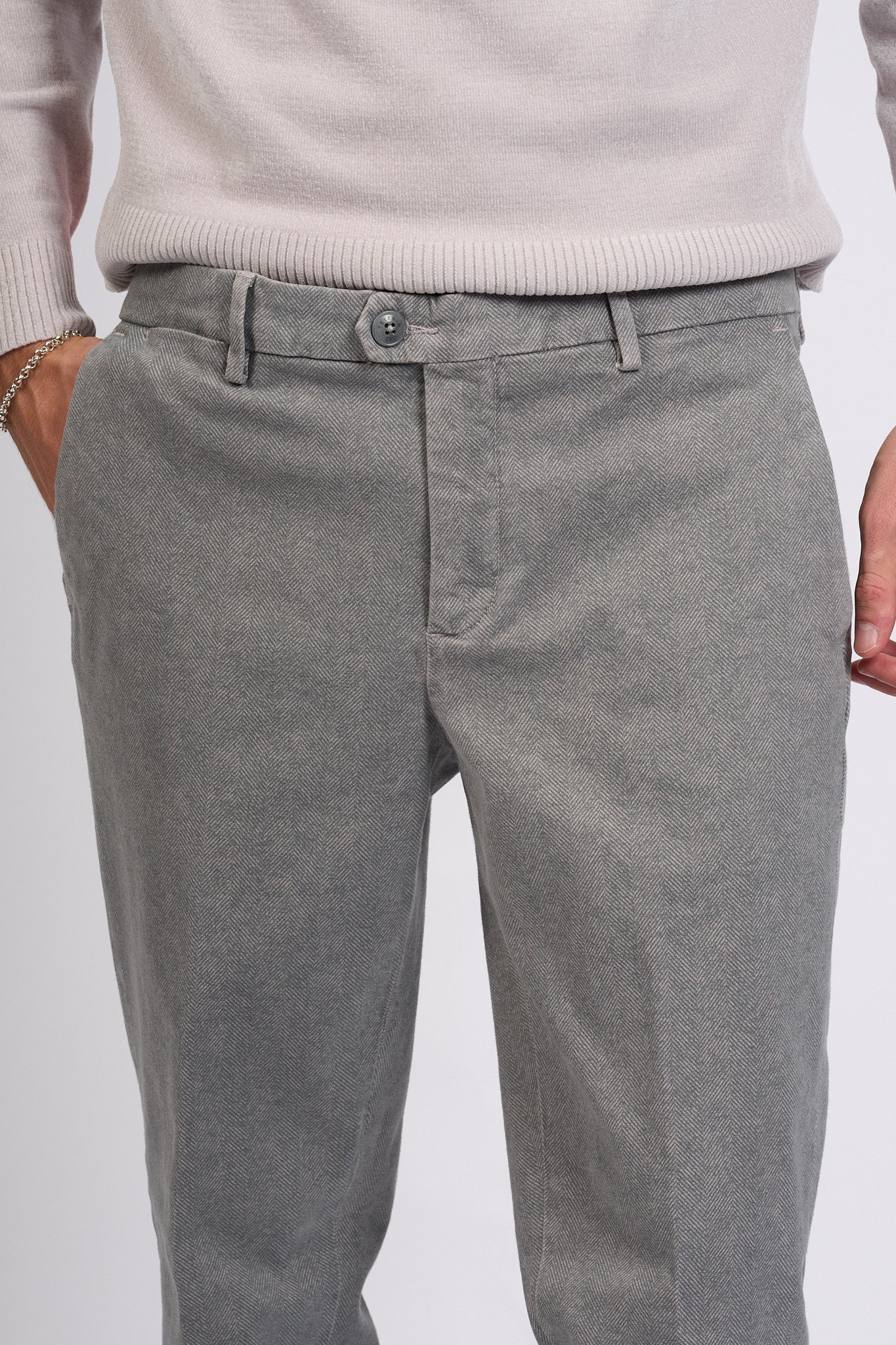 Teleria Zed Pantalone Capital Grigio Uomo-6