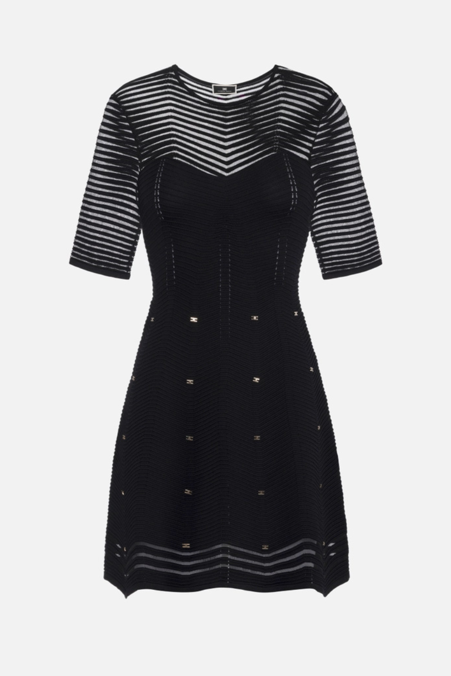 Elisabetta Franchi Flared Dress Mc Black Women-1