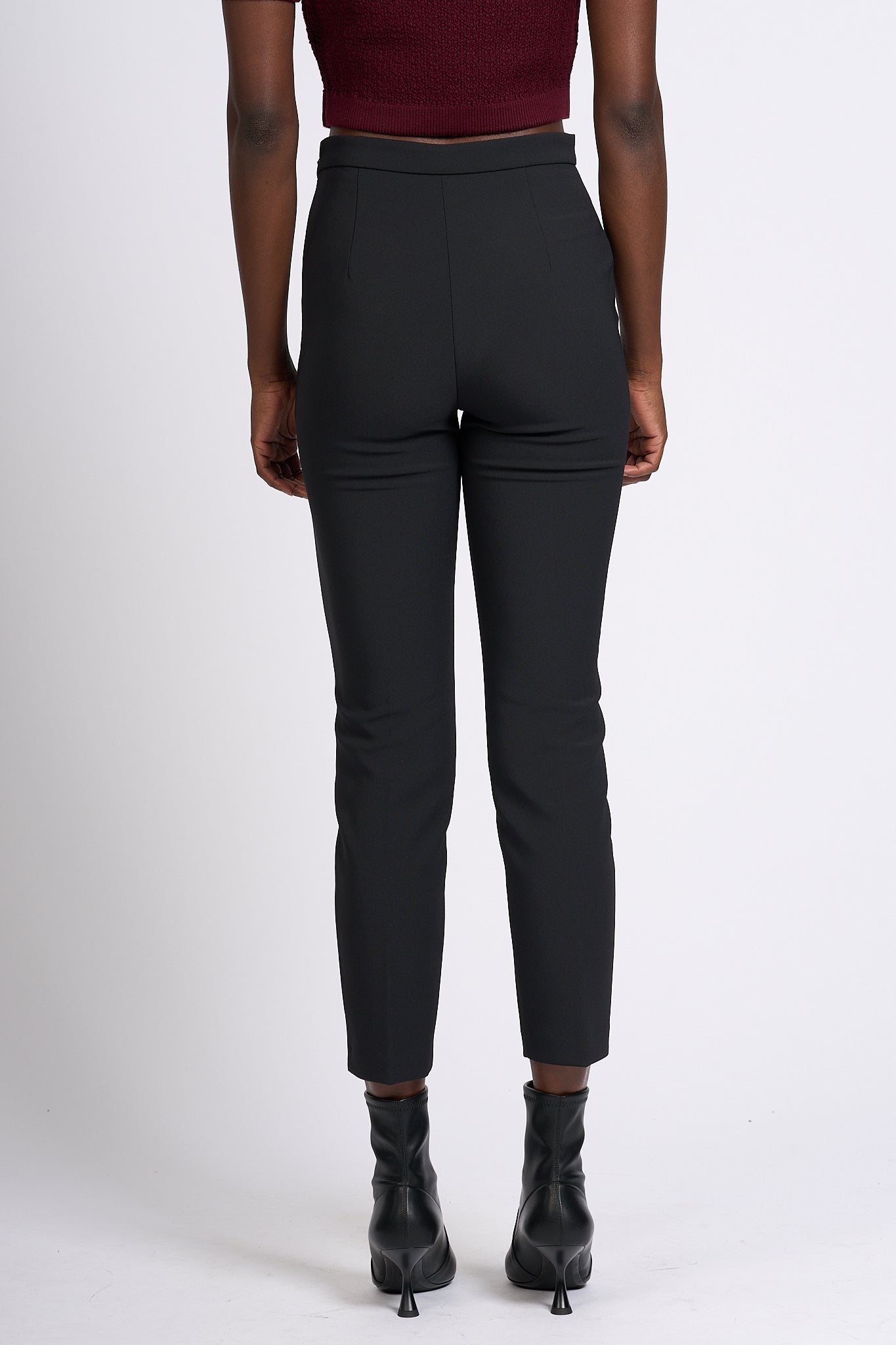 Elisabetta Franchi Slim Black Trousers Women-4