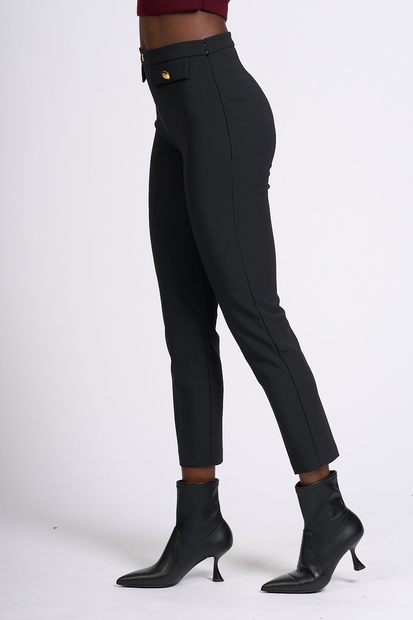 Elisabetta Franchi Slim Black Trousers Women-5