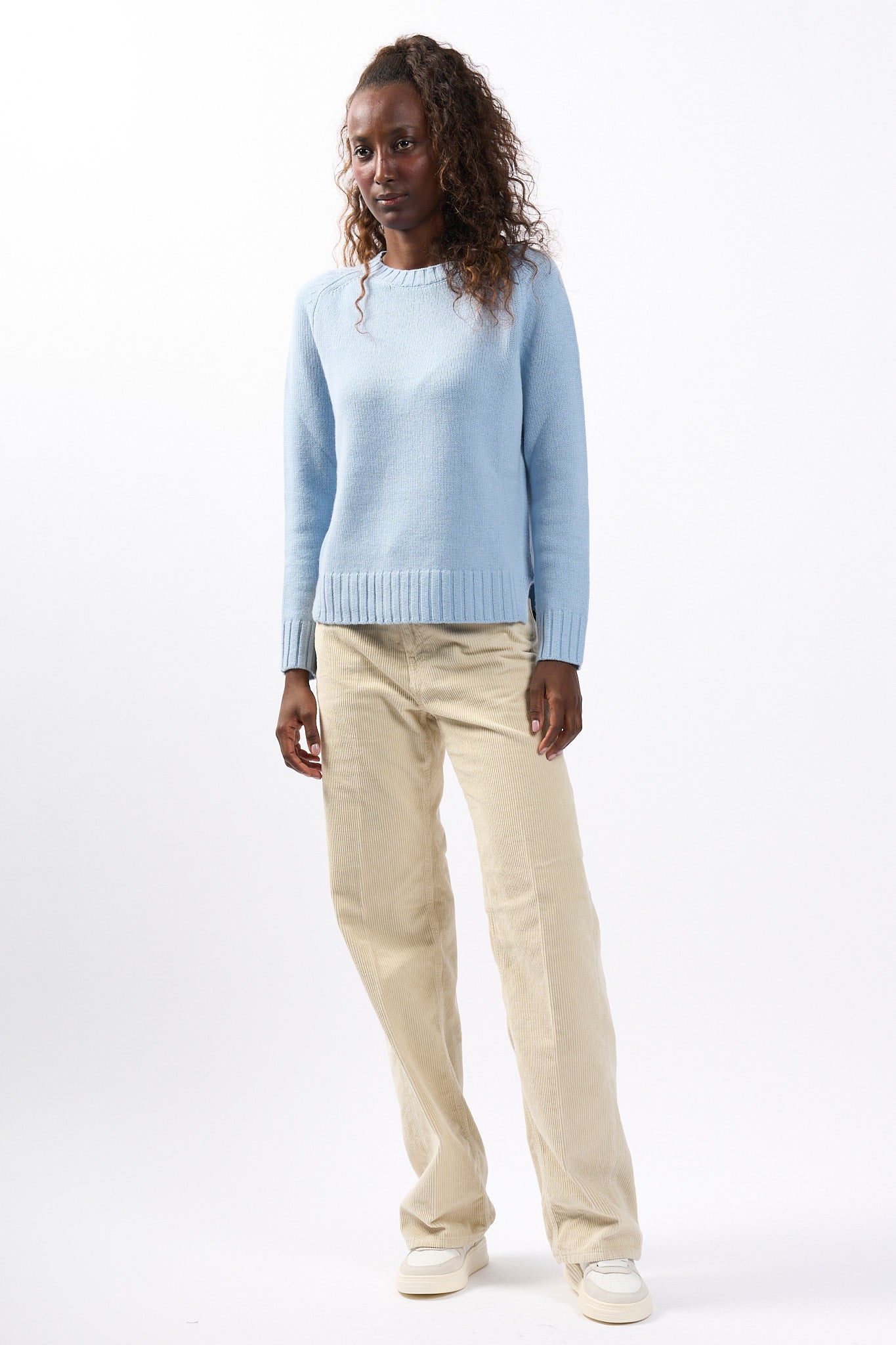 Purotatto Maglia in Cashmere Azzurro Cielo Donna-5