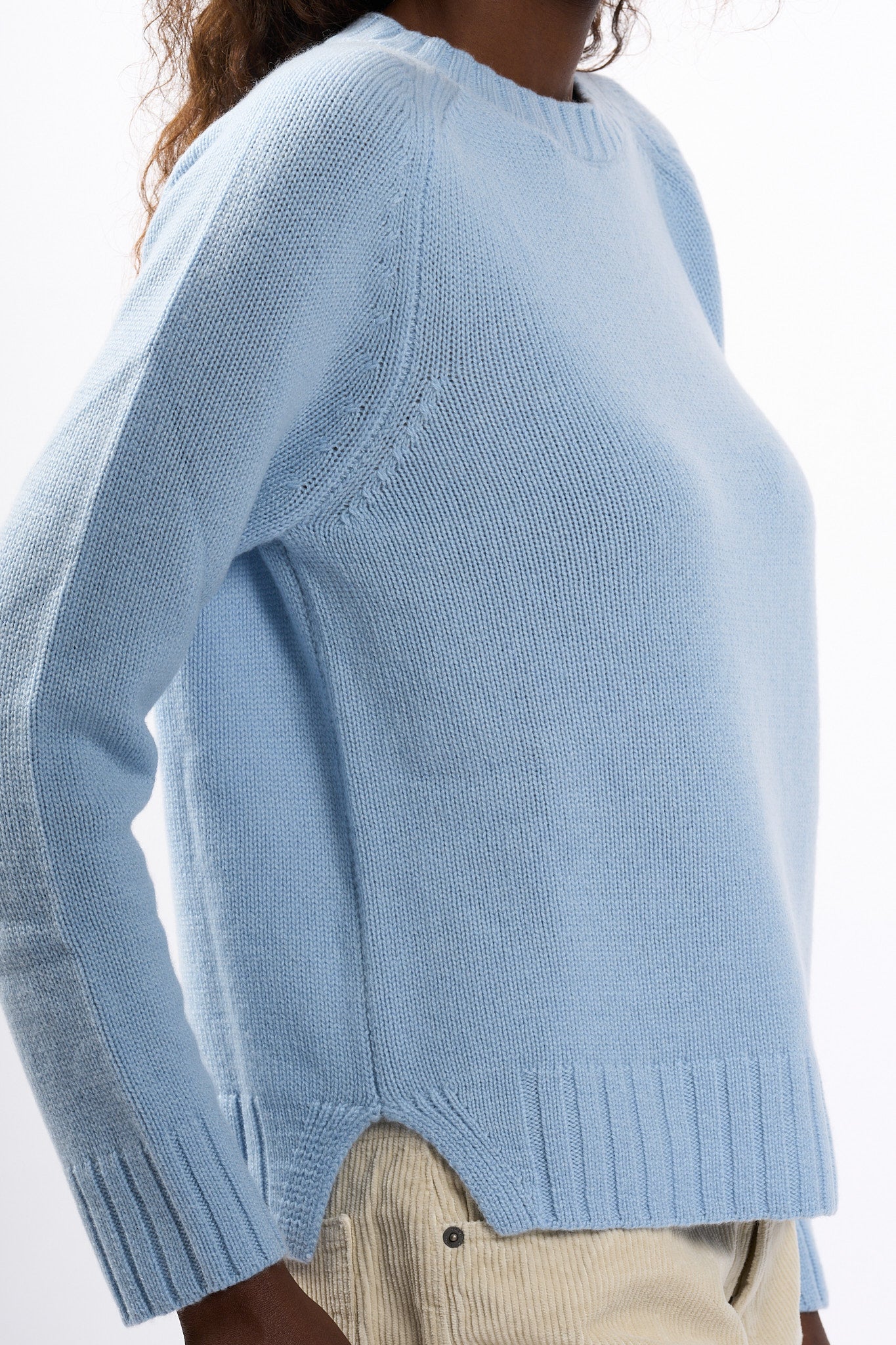 Purotatto Maglia in Cashmere Azzurro Cielo Donna-4