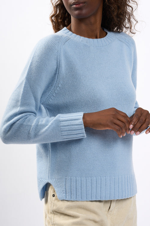Purotatto Maglia in Cashmere Azzurro Cielo Donna-2