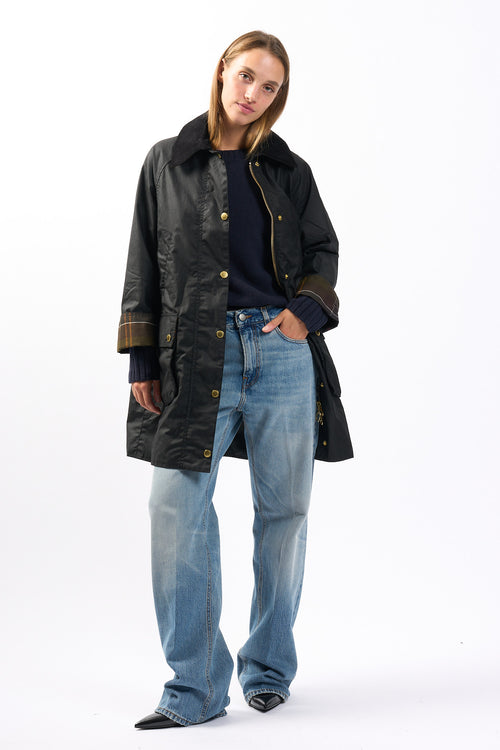 Barbour Giacca Beadnell Lunga Nero Donna