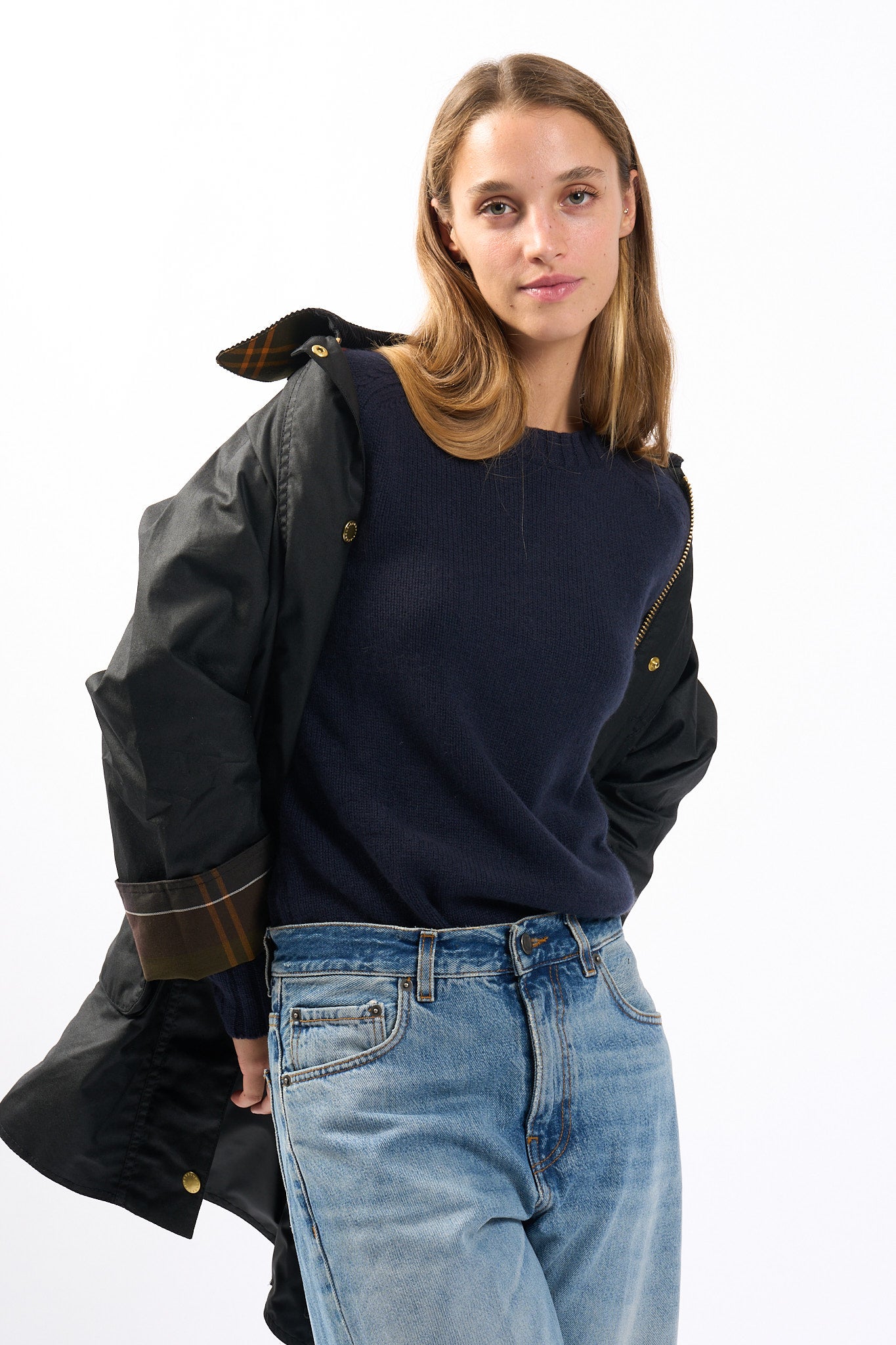 Barbour Giacca Beadnell Lunga Nero Donna-6