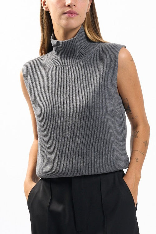 Dondup Gilet Dolcevita Grigio Donna
