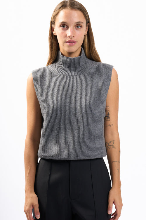 Dondup Gilet Dolcevita Grigio Donna-2