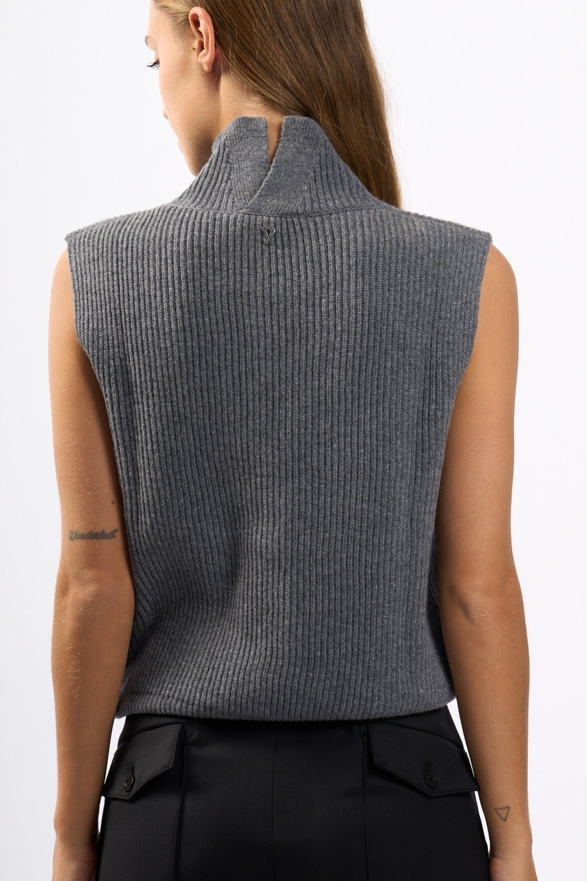 Dondup Gilet Dolcevita Grigio Donna-5