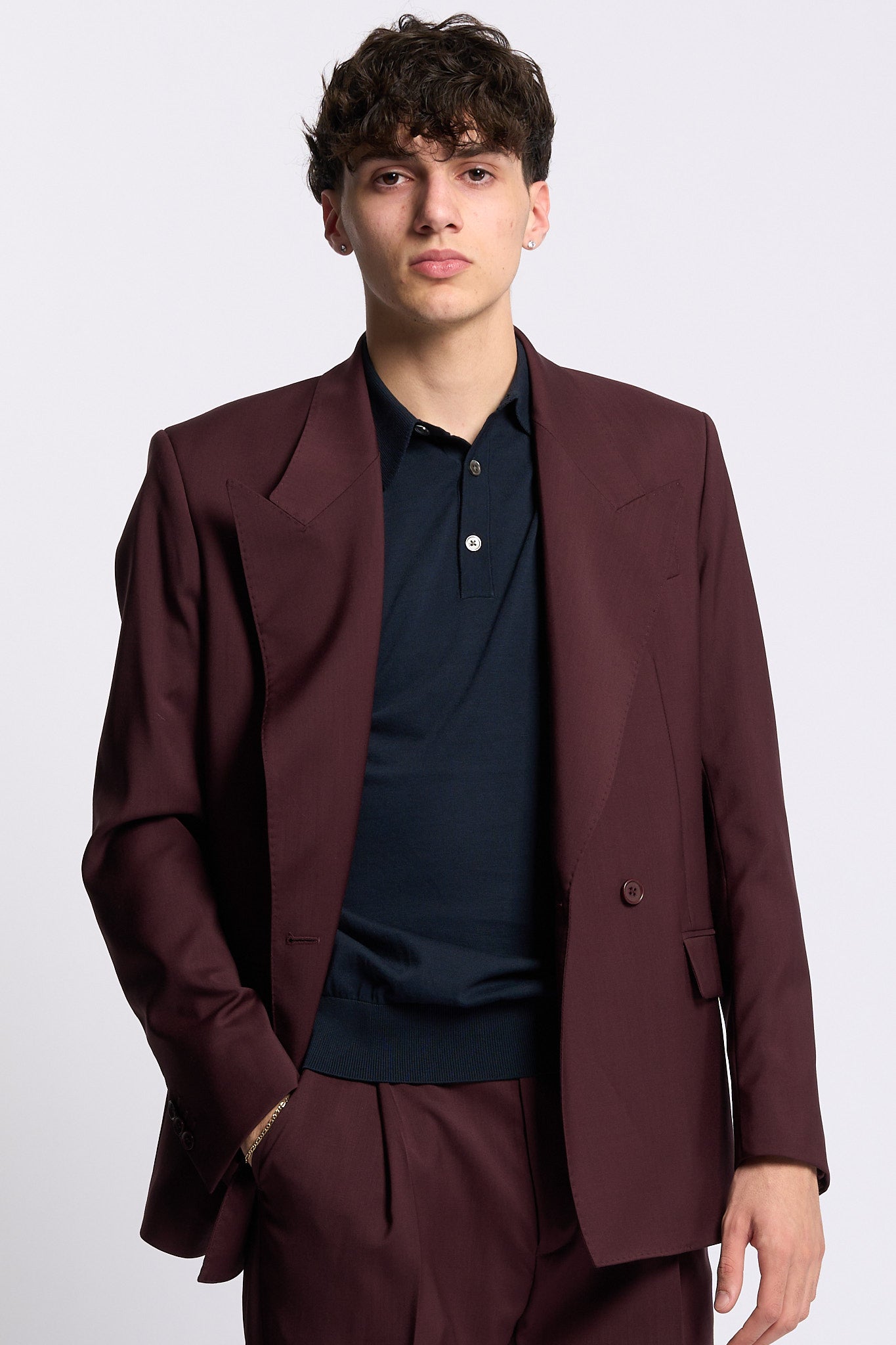 Hosio Polo Manica Corta Blu scuro Uomo-5