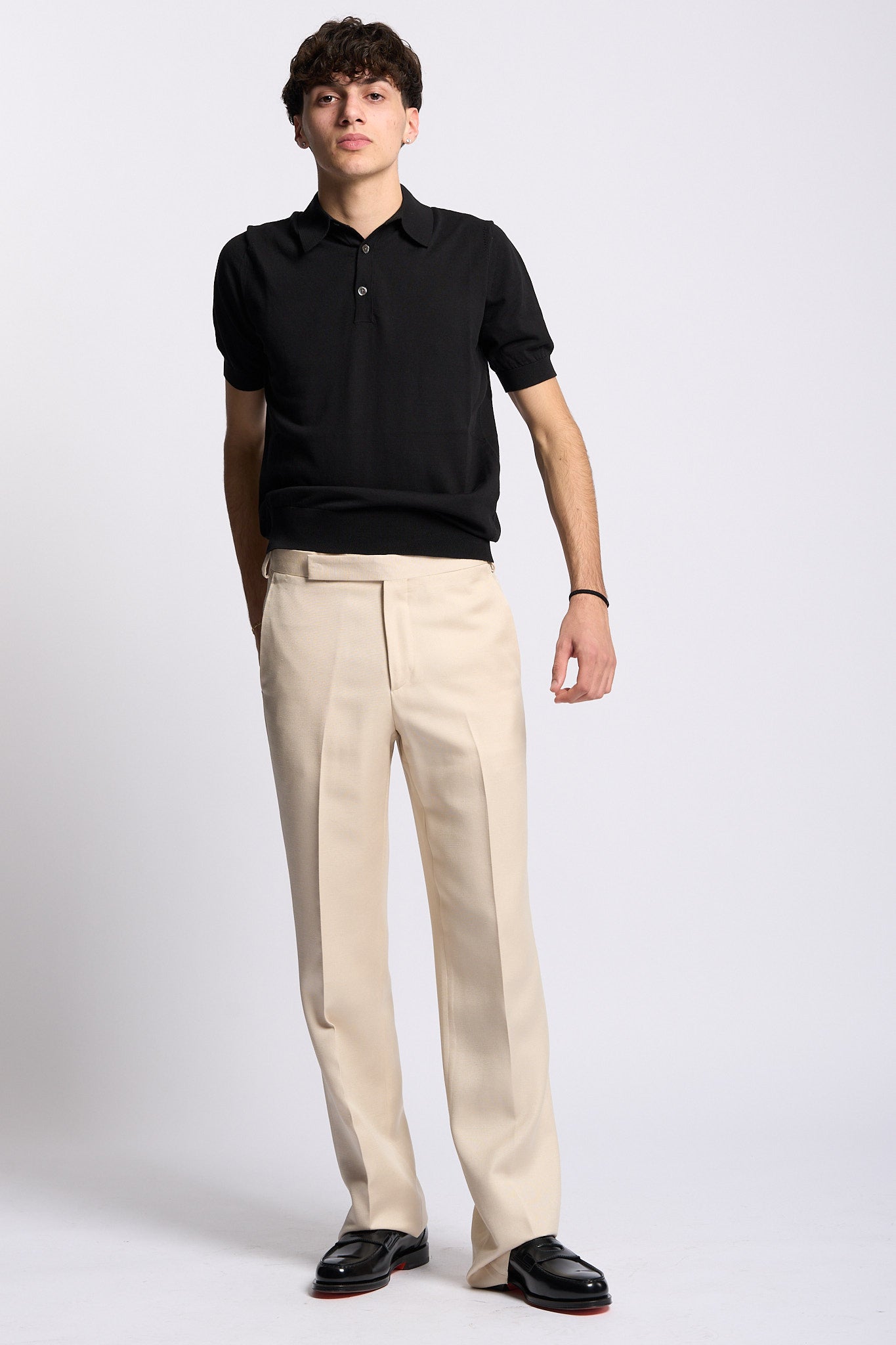 Hosio Polo Manica Corta Nero Uomo-2