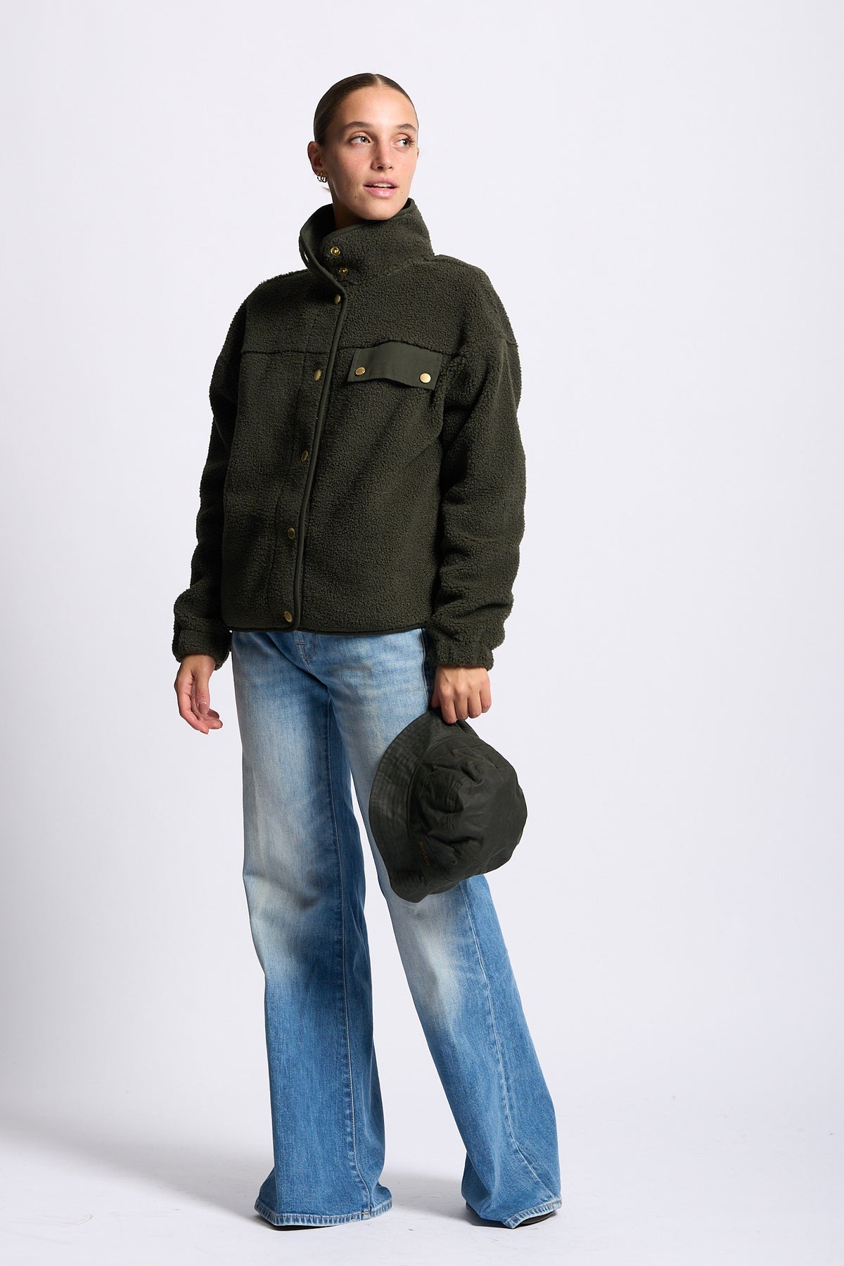 Barbour Cappello Pioggia BELSAY Donna in cotone cerato oliva-3