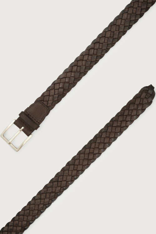Orciani Dark Brown Braided Belt For Men-2