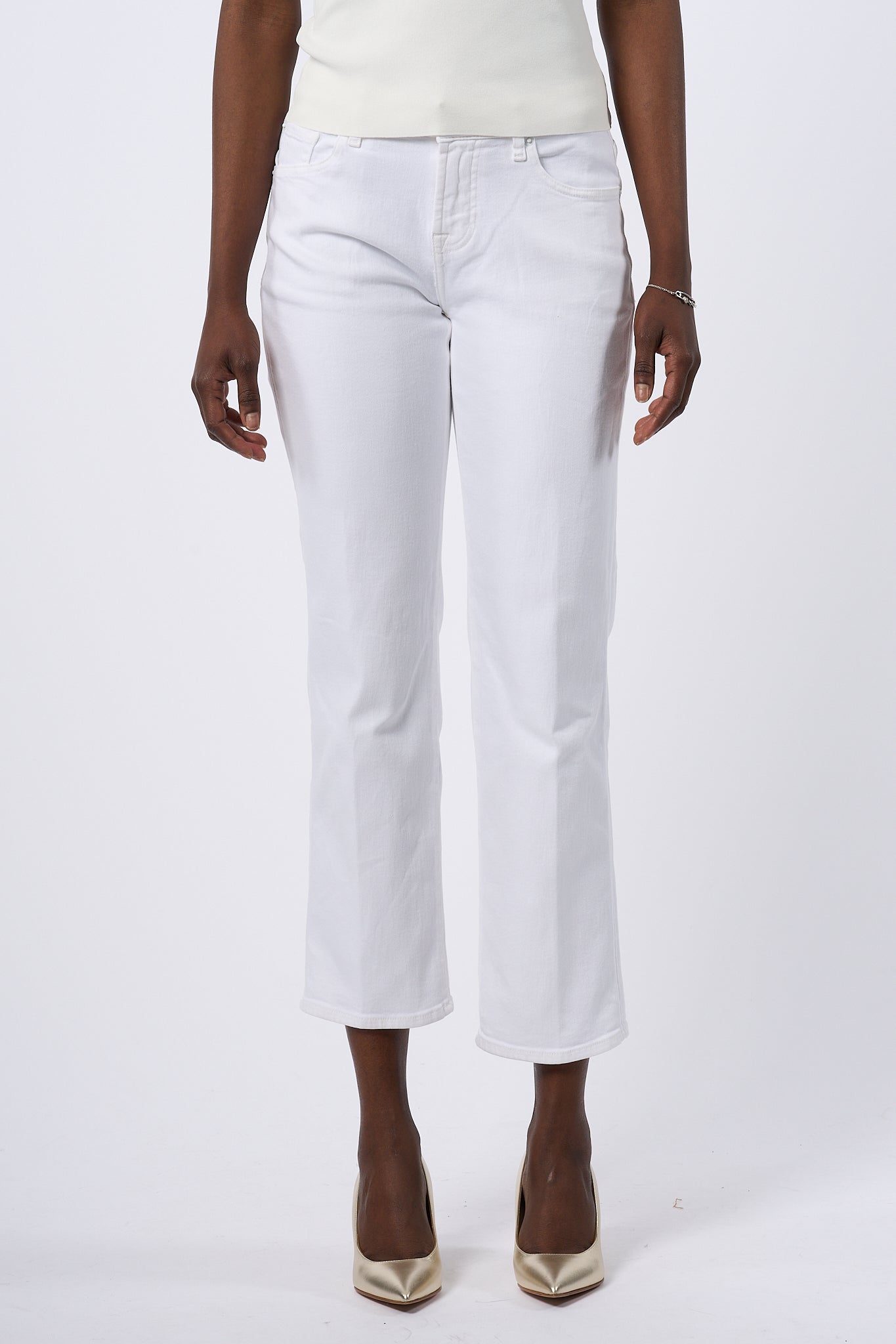 7 For All Mankind Jeans Calie Bianco Donna-4