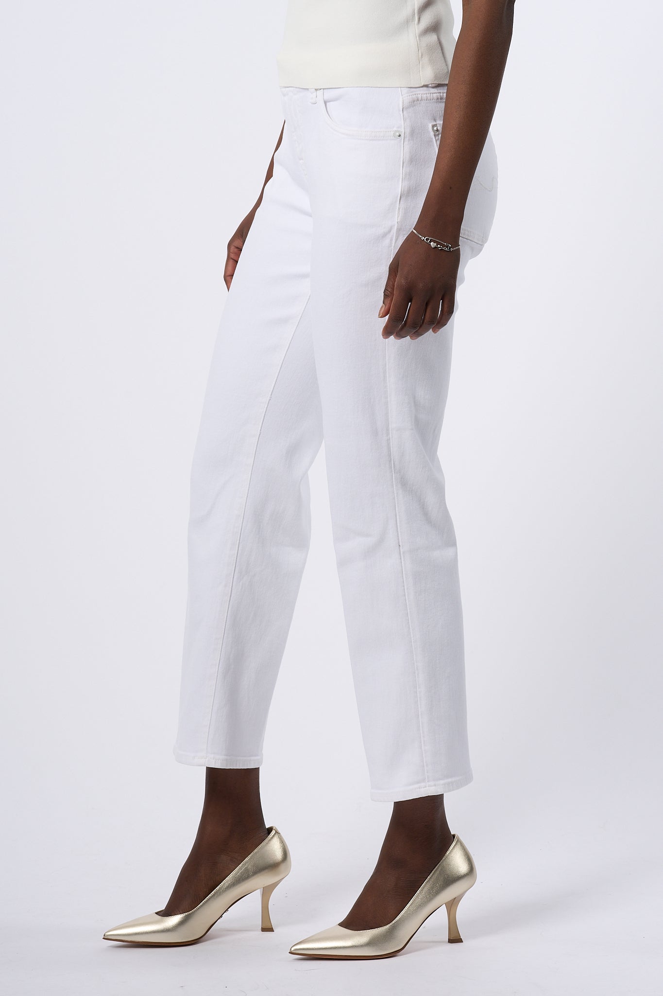 7 For All Mankind Jeans Calie Bianco Donna-1